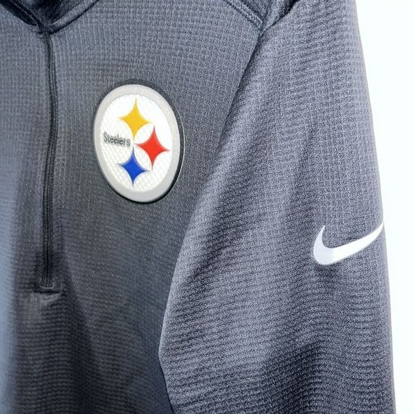 Nike Dri Fit Pittsburgh Steelers LS sweatshirt Shirt Gray Football NFL M T neck - Picture 4 of 5